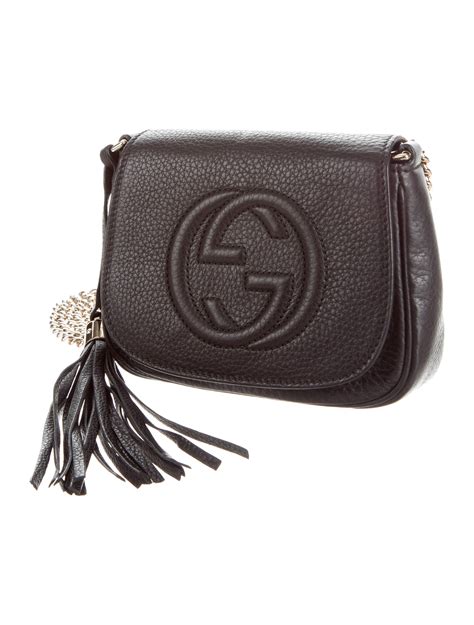 black leather crossbody bag gucci|authentic gucci soho crossbody bag.